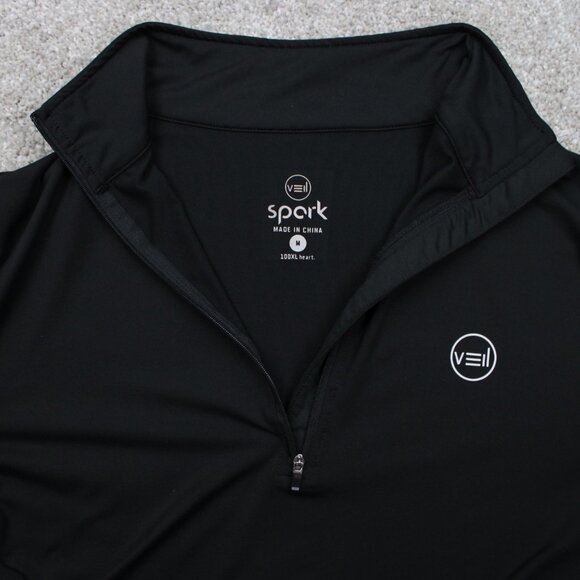 Veil Spark Sweatshirt Womens Medium Black 1/4 Zip Performance L/S Pullover - Picture 8 of 15